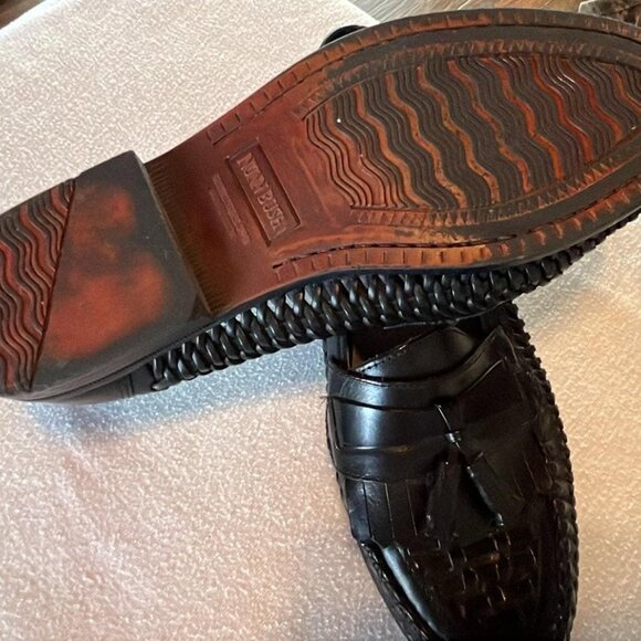 Nunn Bush 8.5M Black Basket Weave Leather Loafers Hipster CEO Date Night - Picture 6 of 6